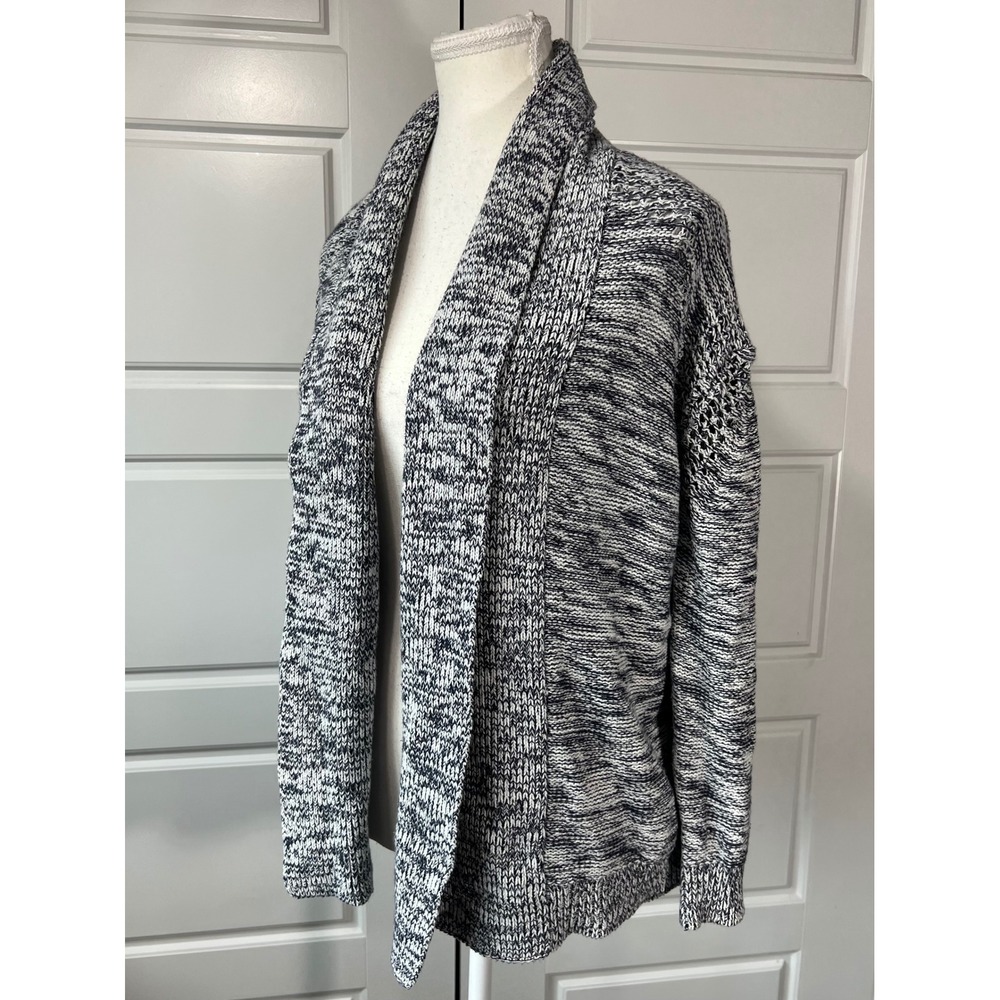 Wendy Bellissimo Knit Cardigan Sweater Shawl Collar Draped Open Back L Gray - Picture 6 of 11